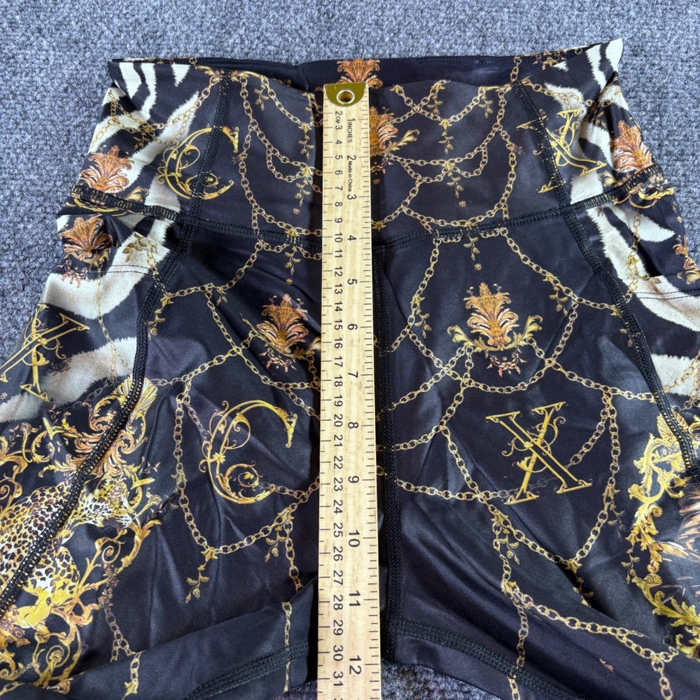 Camilla Leggings Womens XS Black Gold Baroque Animal Print High Rise Activewear - Picture 5 of 10